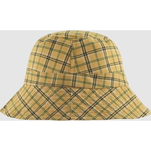 Womens Bucket Hat Colorful Check Pattern Women Fishermans Cap Cotton Sunshade Casual Hat Spring And Summer Fashion Womens Cap
