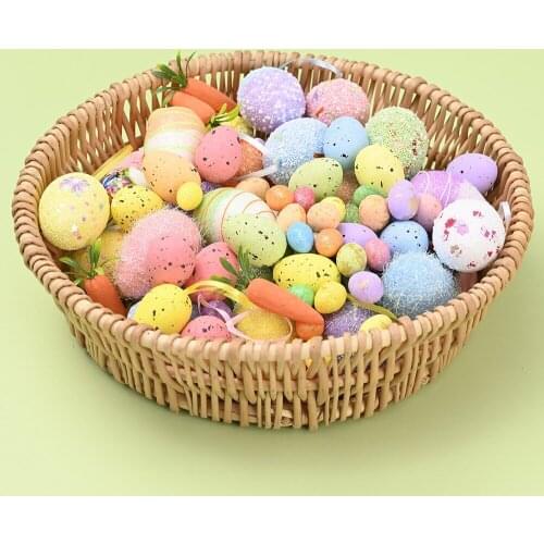 Easter Decoration Cute Colorful Eggs Foam Simulation Dove Egg Party Home Decoration Ornaments Festival Gift