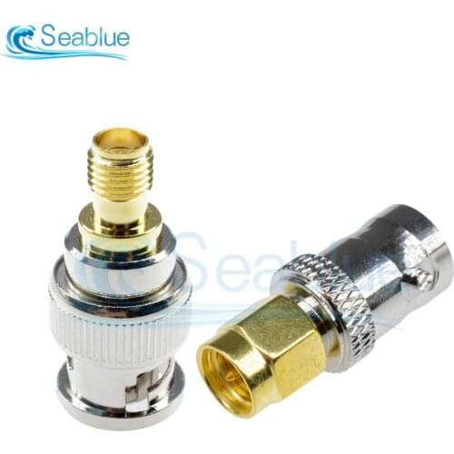 2Pcs/lot BNC Male to SMA Female Connector Adapter SMA Male to BNC Female RF Coax Coaxial Radio Antenna Adapter Test Converter