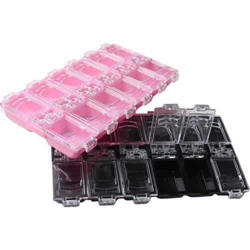 1pc Plastic 12 Empty Slots Storage Box Jewellery Beads Display Nail Art Rhinestone Decoration Tools Storage Box Random Color