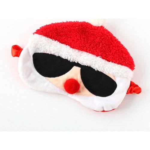 Plush Cartoon Cute Santa Claus Creative Eye Mask Sleeping Mask Eyepatch Eye Cover Eyeshade For Travel Relax Sleeping Aid Patch
