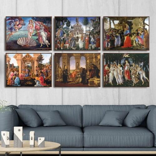 Prints Home Decor Painting Nordic Taly Sandro Botticelli The Birth of Venus Pictures Wall Art Modular Canvas Poster For Bedroom