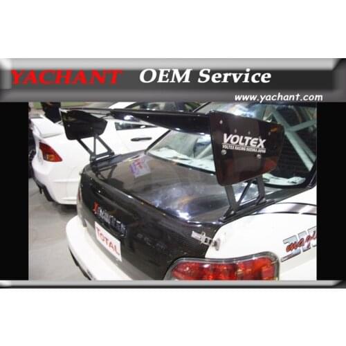 Car-Styling Fiber Glass Spoiler Fit For 02-07 Suabru Impreza WRX STI 7th-9th GDA GDB VOL VTX Type 2V Style GT Wing Metal Stands