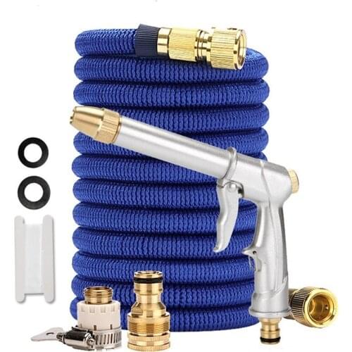 25Ft-100Ft Magic Telescopic Hose Garden Hose High Pressure Metal Water Gun For Household Cleaning Car Wash Garden Watering