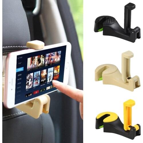 Universal Car Bracket 2 in 1 Car Backseat Headrest Phone Holder Folding Hanger Mount for Cellphone Car Backseat Phone Holder