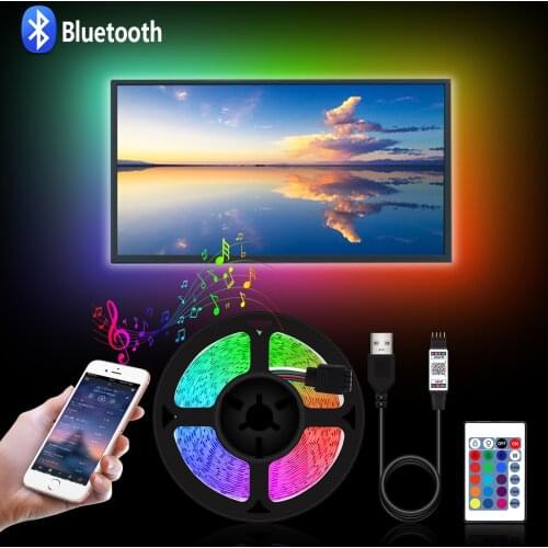 USB LED Strip Light Bluetooth APP Control TV Backlight Lamp 5V 2835SMD RGB Neon Tape Room Decoration LED TV Lights
