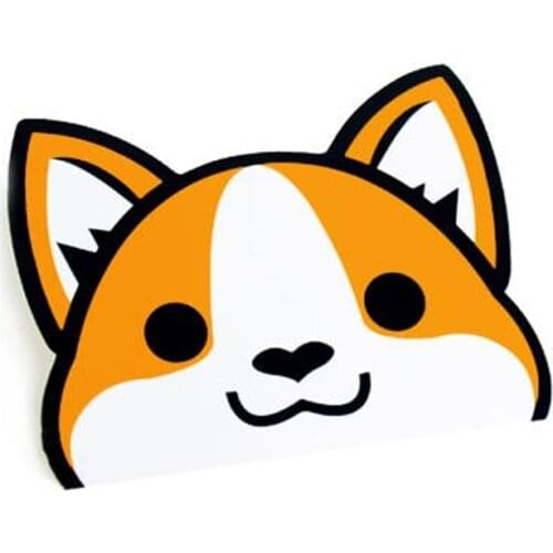 1 piece Peeking Corgi Vinyl Decal Funny Sticker Laptop Stickers Cute Pet Dog Decals Waterproof Car Stickers Decoration,12cm*10cm
