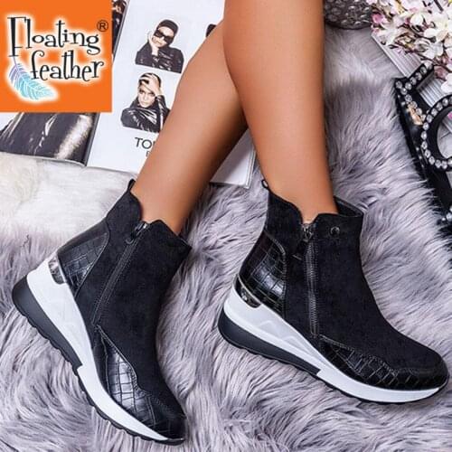 Plus Size Warm Plush Winter Botas Chunky Sneakers Ankle Boots Women Shoes Ladys Zipper Buckle Thick Sole Platform Zapatos Mujer