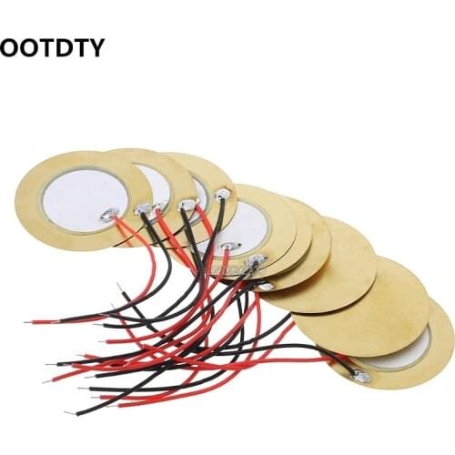 10pcs 35mm Piezo Elements buzzer Sounder Sensor Trigger Drum Disc+ wire copper Whosale&Dropship