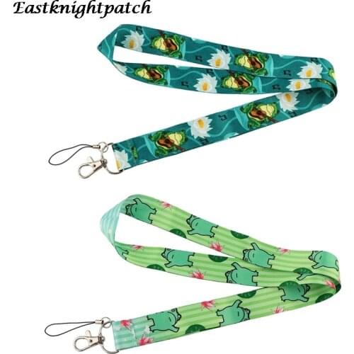 12pcs/lot E3054 Cartoon Frog Sing in the Pond Kawaii Phone Lanyard Fashion Strap Neck Lanyards for ID Card Phone Keys For Fans