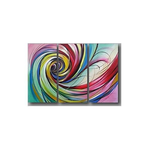 3 Panel Hand painted Modern Abstract Swirl ribbon Oil Paintings on Canvass Wall Pictures for Living Room Home Decor