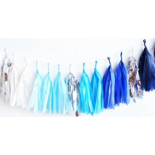 5Pcs Tissue Paper Tassels Garland for Wedding Decoration DIY Birthday Party Baby Shower Event Party Supplies