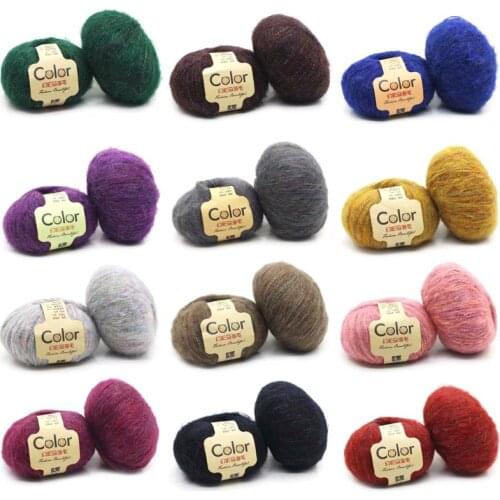 50g Wool Mohair Wool Angolan Hand-made DIY Crochet Sweater Scarf Long Plush Fantasy Thread Knitting Yarn