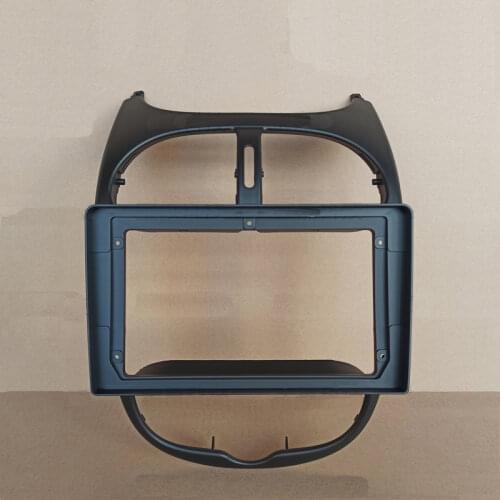 Car Fascia Navigation Fascias Dash Frame Kit For 9" Android Multimedia Player For Peugeot 206 2004 2005 2006 2007 2008
