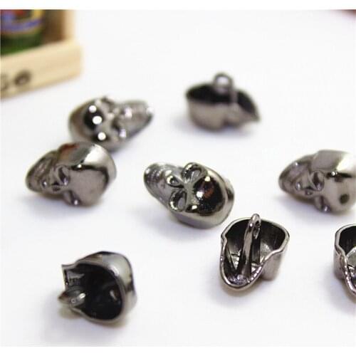 Free shipping 30pcs/lot Gun black color skull metal button diy decoration button denim coat button 1.6*1cm