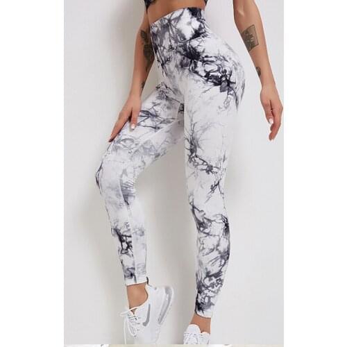 Tie Dye Seamless Yoga Pants Women Fitness Push Up Leggings Booty Lifting Workout Pants Gym Running Leggings