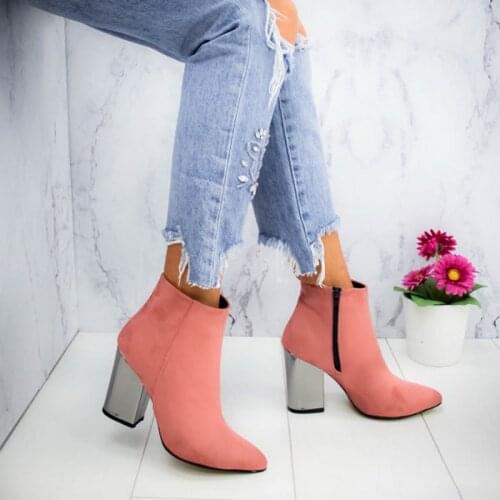 Brand New Ankle Boots Female Women Shoes Winter High Heels Platform Boots Slip On Footwear Ladies Comfortable Outdoor Short Boot