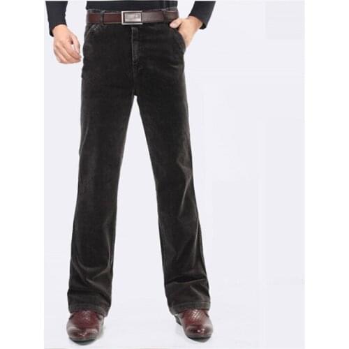 2021 New micro-bell-bottoms loose section Speaker casual pants Corduroy long pants black autumn and winter thick trousers 36 38