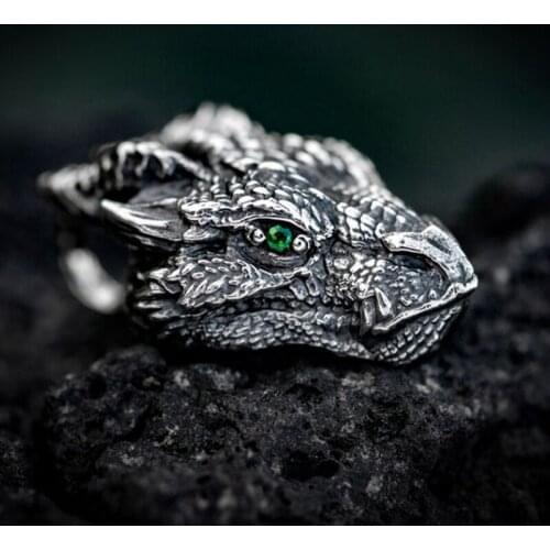 Zodiac silver dragon pure tin Jewelry on the neck vintage pendant necklaces for man charms accessories Mens chain necklace