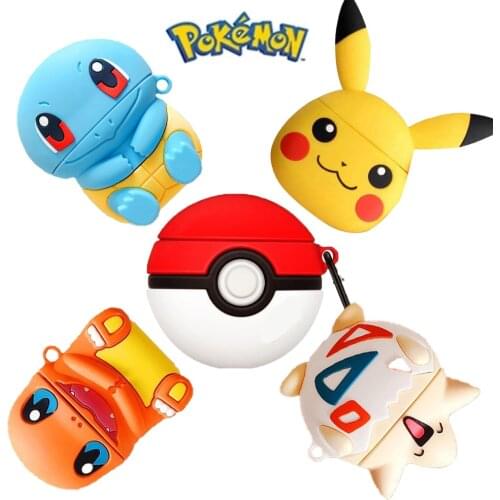 Pokemon Pikachu Bluetooth Earphone Case For AirPods 2 1 Cartoon Anime Kawaii Silicone Wireless Charging Headphones Protective