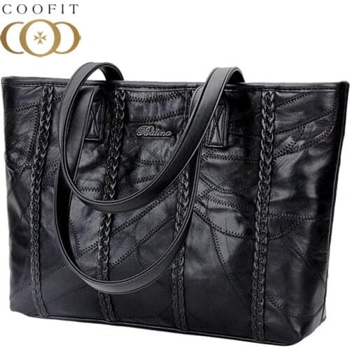 Coofit Soft PU Leather Tote Bag Stylish Weaved Designer Shoulder Bag For Lady Girls Large Capacity Tote For College Teen Student