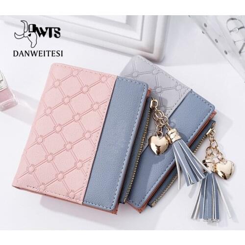 [DWTS] Wallet Women Short Leather Women Purse Card Holder Ultra-thin Zipper Wallet Female Zipper Purse Carteira Feminina