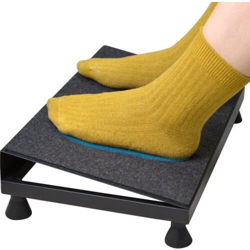 Ergonomic Footrest Stand Heavy Duty Metal Platform Soft Non Slip Felt Surface for Office Desk Home Tilt Foot Rest Back Body Knee