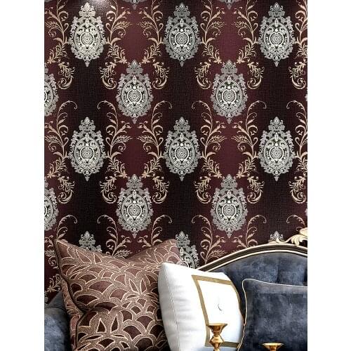 Beibehang European Damask papel de parede 3D Wallpaper For Wall 3 D Embossed TV Room Bedroom Wall paper Home Decor papel wall