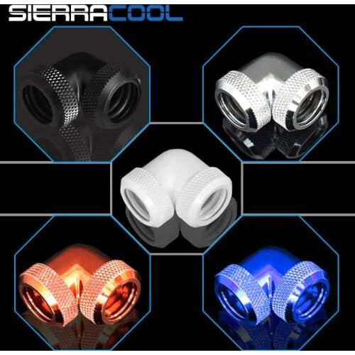 G1/4'' thread 90 degree two Rotary Fitting Adapter Rotating 90 degrees water cooling Adaptors