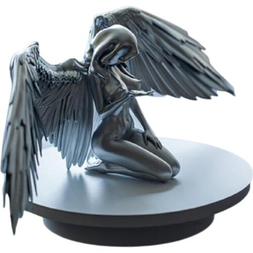Art Angel Female Woman Wing Kneeling Cloak Hat Figurine Resin Ornament for Garden Home Art Decoration Accessories jlrr