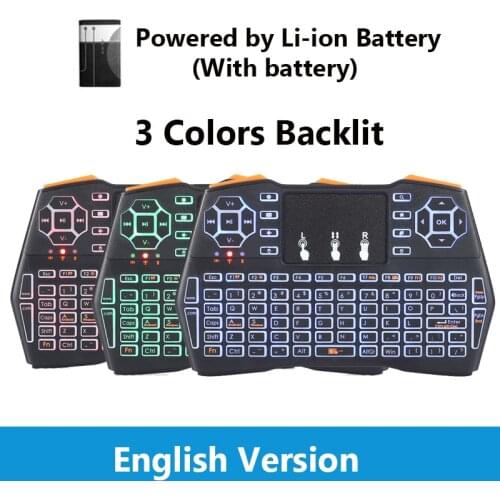 I8 Plus 3/7 Color Backlit 2.4GHz Mini Wireless Keyboard Russian English Air Mouse Touchpad Remote Control For Android TV Box PC