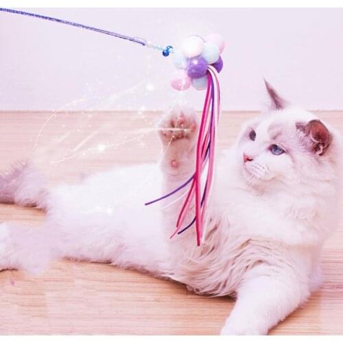 Teaser Toy with Bell Tassels Decor Plastic Cat Teaser Stick for Casual игрушки для кошек