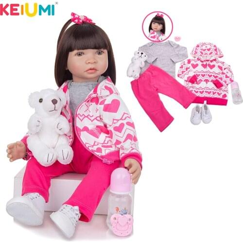 KEIUMI 24 Inch 60CM Special Design Reborn Baby Dolls Handmade Princess Dolls Toys Toddler Playmates For Children Birthday Gifts