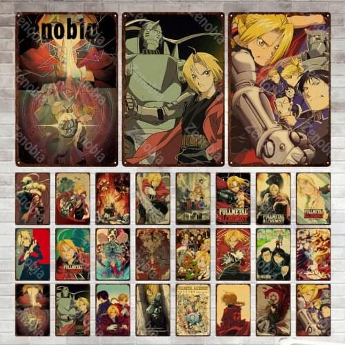 Classic Anime Metal Sign Plate Wall Art Plaque Characters Metal Poster Tin Sign Wall Stickers for Anime Club Bedroom Home Decor