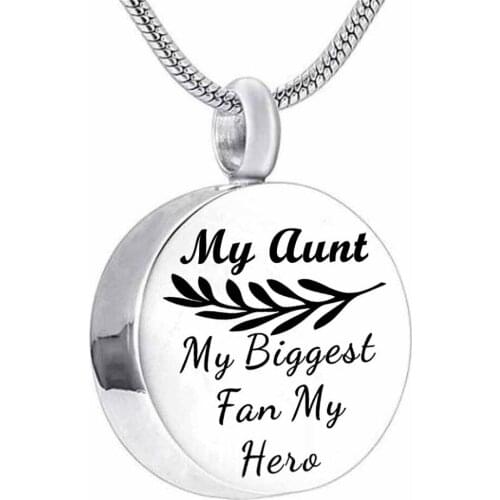 Cremation Jewelry Urn Necklace with Olive Branch Urn pendant Memorial Keepsake Ashes Holder round Pendant(Engraving)