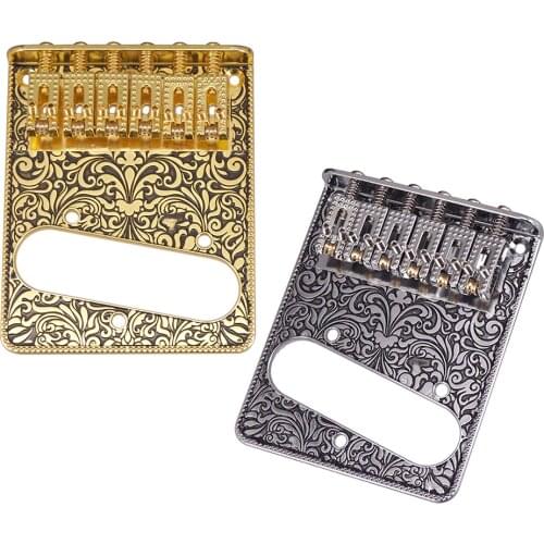 Metal Roller Saddle Bridge with Single Coil Pickup Hole & Wrench Screws for Telecaster Replacement Part Accessory