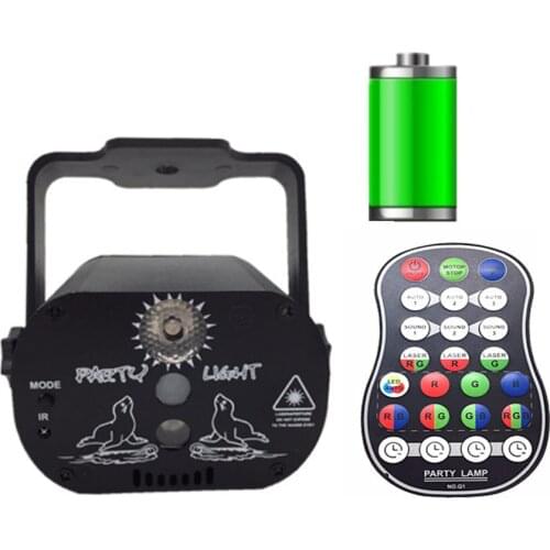 USB Rechargeable Led Stage Lights Music Voice Control Led Disco Light Party Show Laser Projector Lights Effect Lamp with Control