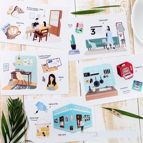 30pcs girls wonderful life style card multi-use as Scrapbooking party invitation DIY Decoration gift card message card postcard