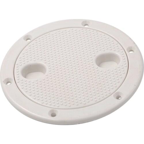 Marine 4 Inch Round Non Slip Inspection Hatch with Detachable Cover White
