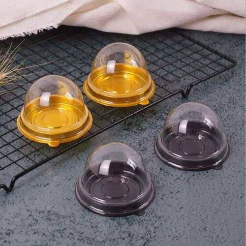 Baking Packing Box Set, 100Pcs/ 50Pcs Food-grade Plastic Round Blister Box with Transparent Lid