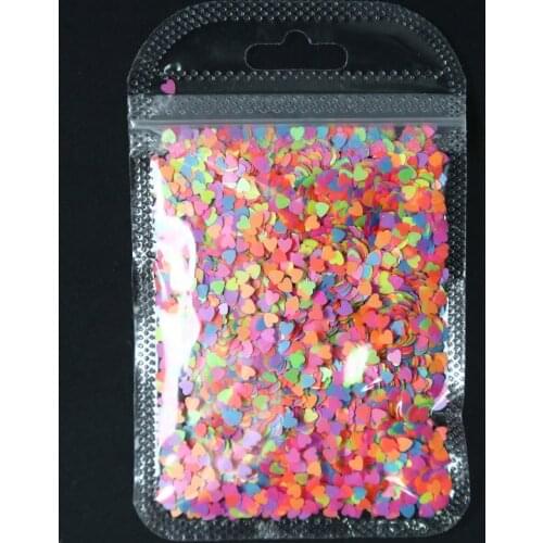 Neon Pigment Nail Art Glitter Fluorescent Irregular 3D Shape Sequins Flakes Mix Shining Acrylic Gel Nails Decoration YWH-335G