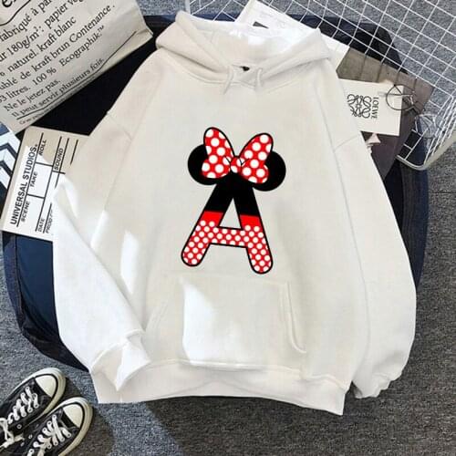 New Hoodies Mickey Minnie Mouse Kawaii Clothes Disney Women Cartoons Pullover Funny Autumn Winter Plus Velvet Femme Sweatshirt
