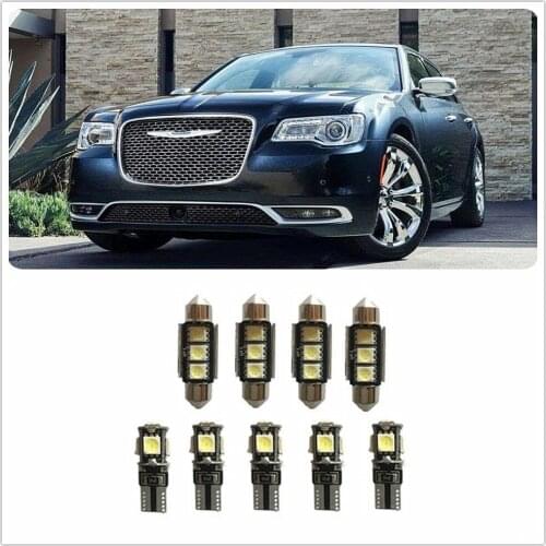9PCS Interior Package kit White LED For Chrysler Spirit Stratus TC Maserati Town & Country Voyager 1990-2019