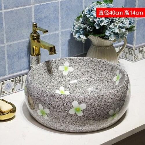 Europe Vintage Style Ceramic Art Basin Sinks Counter Top Vanities handmade sink ceramic Wash Basin Bathroom Sink