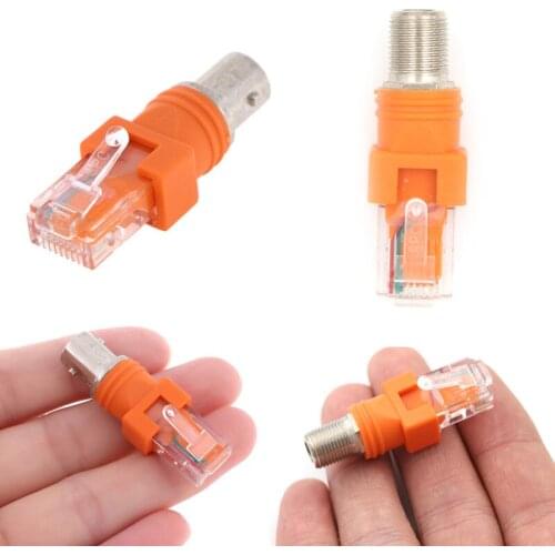 RF Female To RJ45 Male Coaxial Barrel Coupler Adapter Coax Adapter, RJ45 To RF Connector BNC F-Type Connector