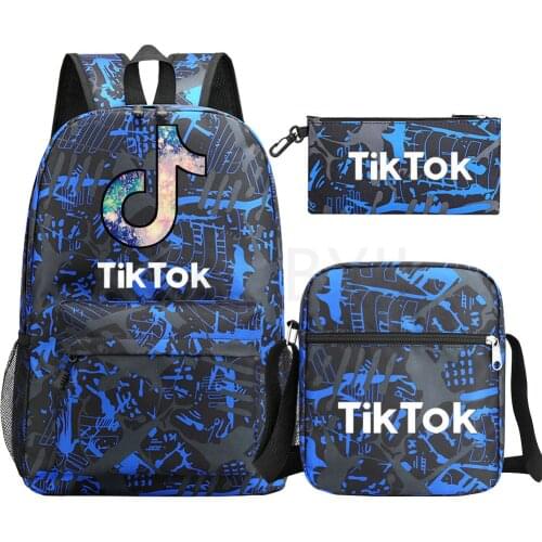 TIK TOK Backpacks 3pcs Female Male Backpack Teenagers School Bags Girls Boys Large Capacity Travel Mochilas