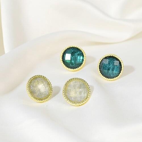 New Jewelry Simple Fashion Blue Imitation Gem Earrings For Women Earrings For Women Kolczyki