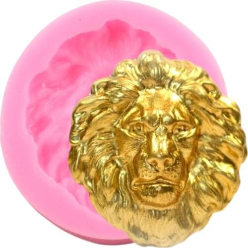 Lion Head Silicone Mold Cupcake Topper Chocolate Molds Baby Birthday Fondant Cake Decorating Tools Cookie Candy Resin Clay Mould