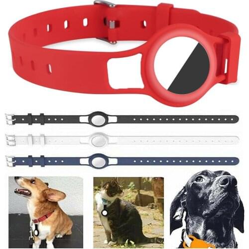 Silicone Protective Case for Apple Airtag Pet Dog Cat Adjustable Collar Strap for Apple Airtag tracking locator Wristband