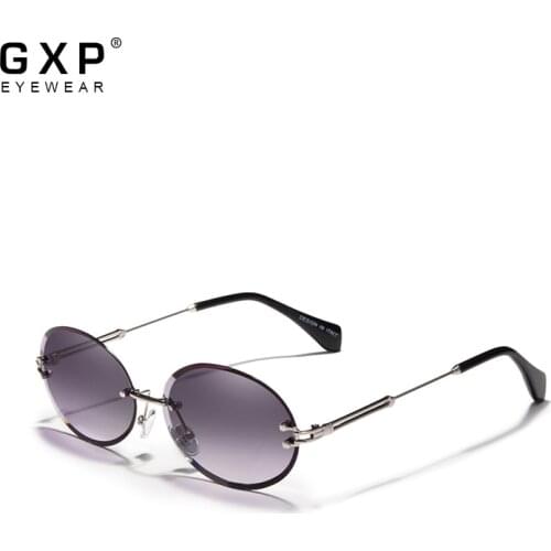 GXP Fashion Oval Sun glasses Women Rimless Sunglasses Vintage Alloy Frame Classic Brand Designer Shades Oculo